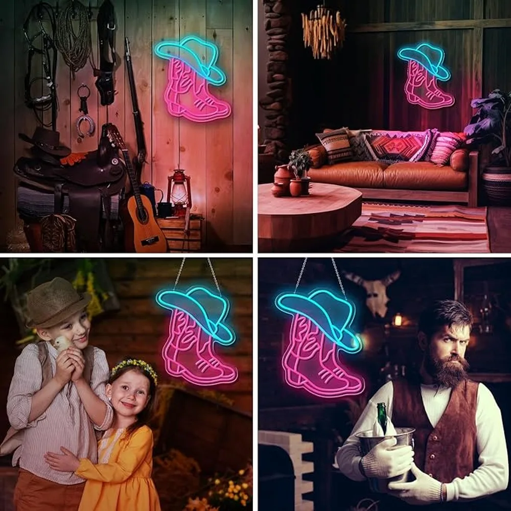 Dimmable Neon Light Cowboy Neon Lamp USB Powered Sign Led Sign Shop Window Decor Bright Led