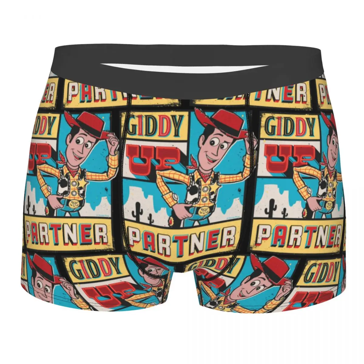 Toy Story Vintage Woody Poster Men Long Underwear Boxer Briefs Shorts Panties Funny Soft Underpants for Male Plus Size