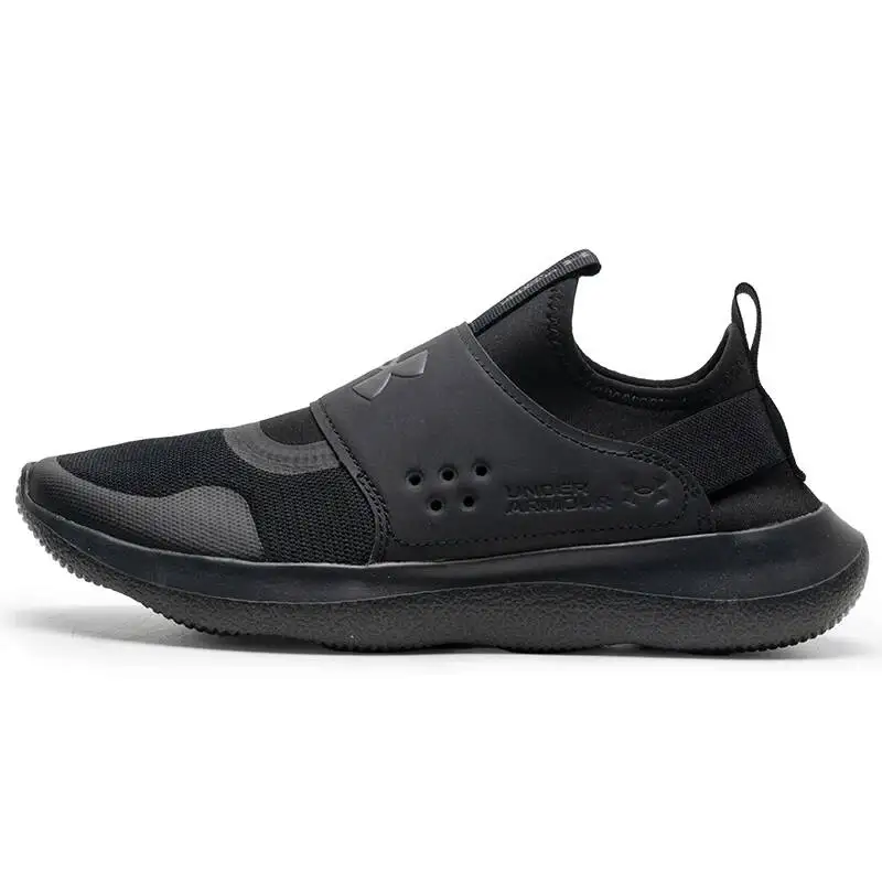 New Under Armour Men's Slip-On Sneakers, Lightweight And Breathable Black Running Shoes, Training Shoes 3024870-003
