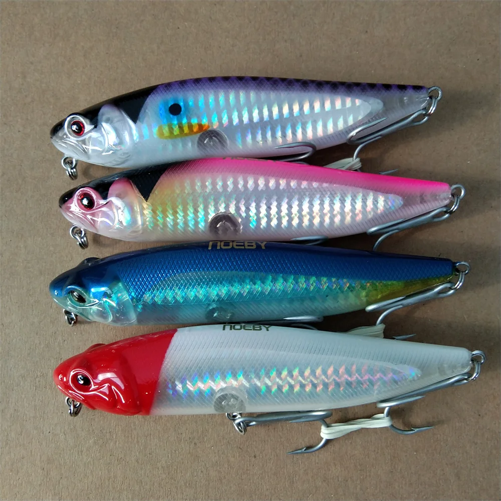 Noeby 4pcs 115F 25.5g Topwater Pencil Dog Walker Fishing Lures Artificial Hard Bait For Pike Sea Bass Saltwater Fishing Lures