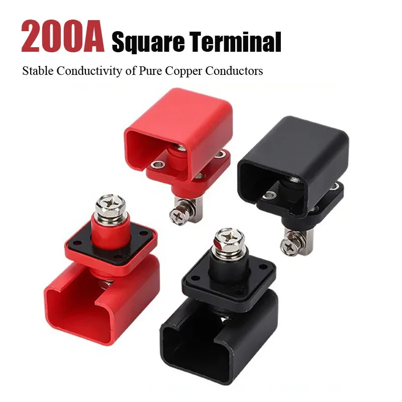 200A Bithium Battery Pure Copper Terminal Post Square Energy Storage Connector Industrial Through Wall Plug-in Terminal Blocks