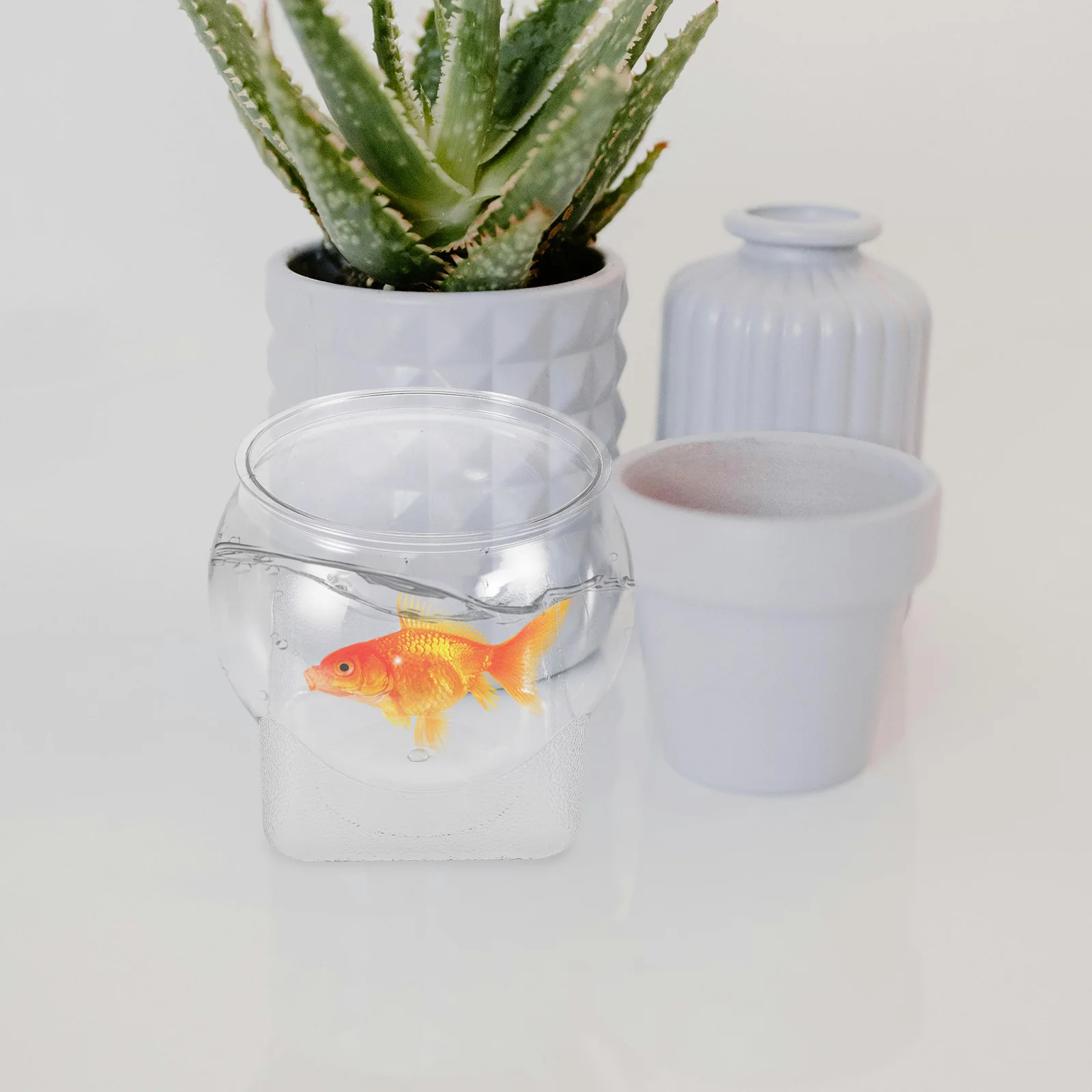 

Simple Hydroponic Fish Tank Clear Anti-falling Desktop Living Aquarium Transparent Bowls Office