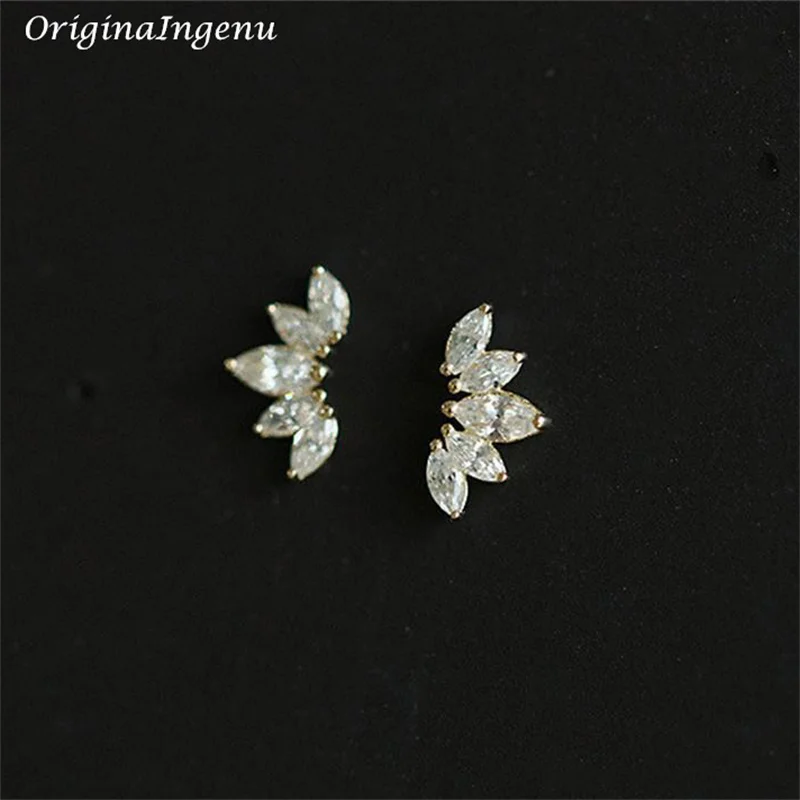 Solid 9K Gold Vintage Stud Earring Dainty Zircon Earring Yellow Gold Jewelry 9K Gold Tarnish Resistant Fine Jewelry Wedding Gift