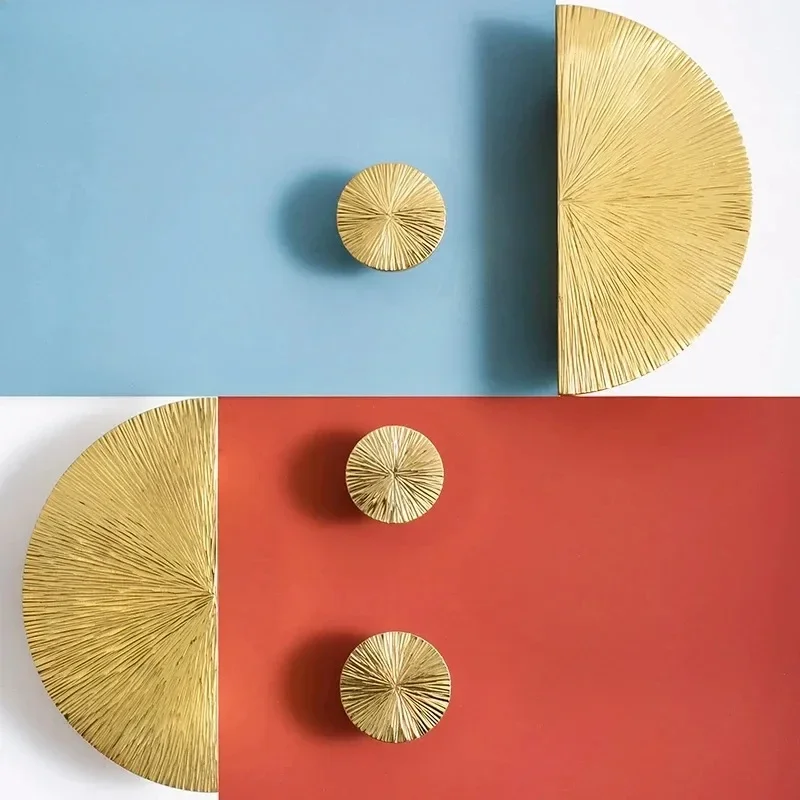 

Brass Round Semicircular Cabinet Door Knob Handle Desk Drawer Pulls Modern Knobs Furniture Hardware Kitchen Accessories
