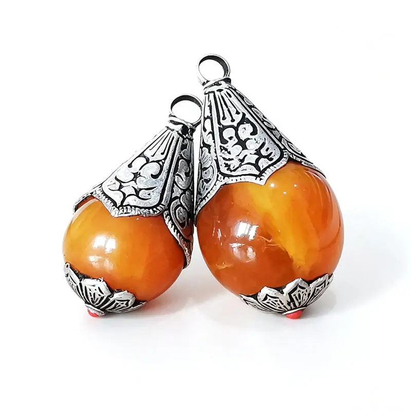 Tibetan Pendant Nepal Simulated Beeswax Water Drop Pendant TBP332