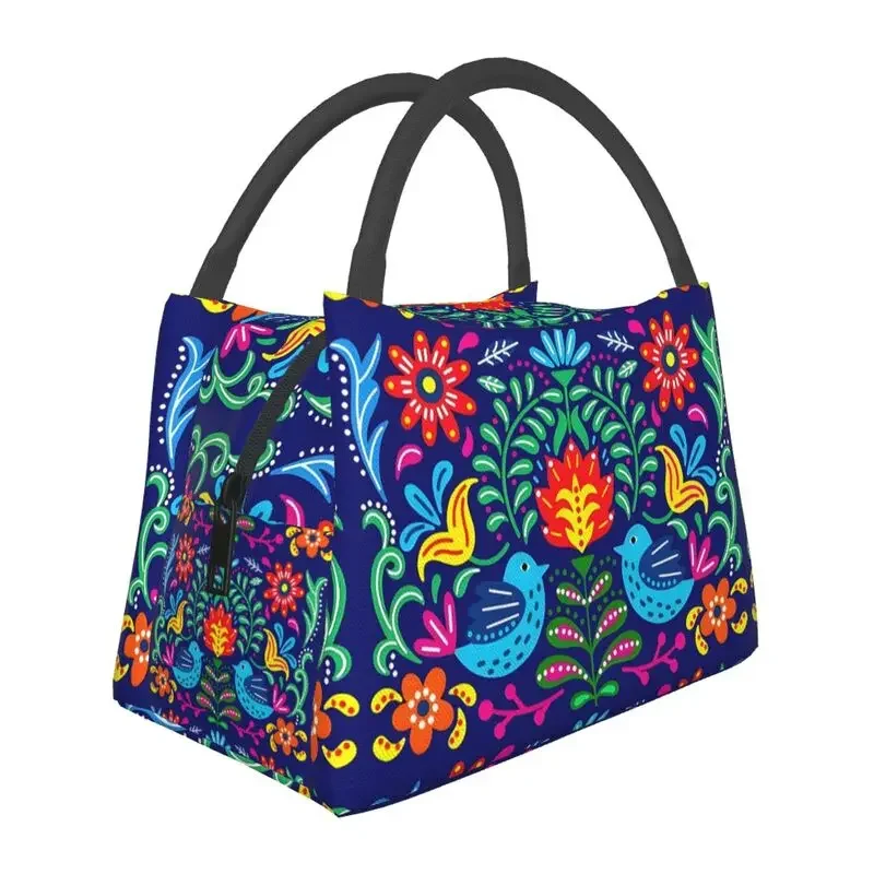 Boîte à lunch isotherme réutilisable pour femme, belle glacière mexicaine, art floral, sac isotherme pour le travail, le bureau