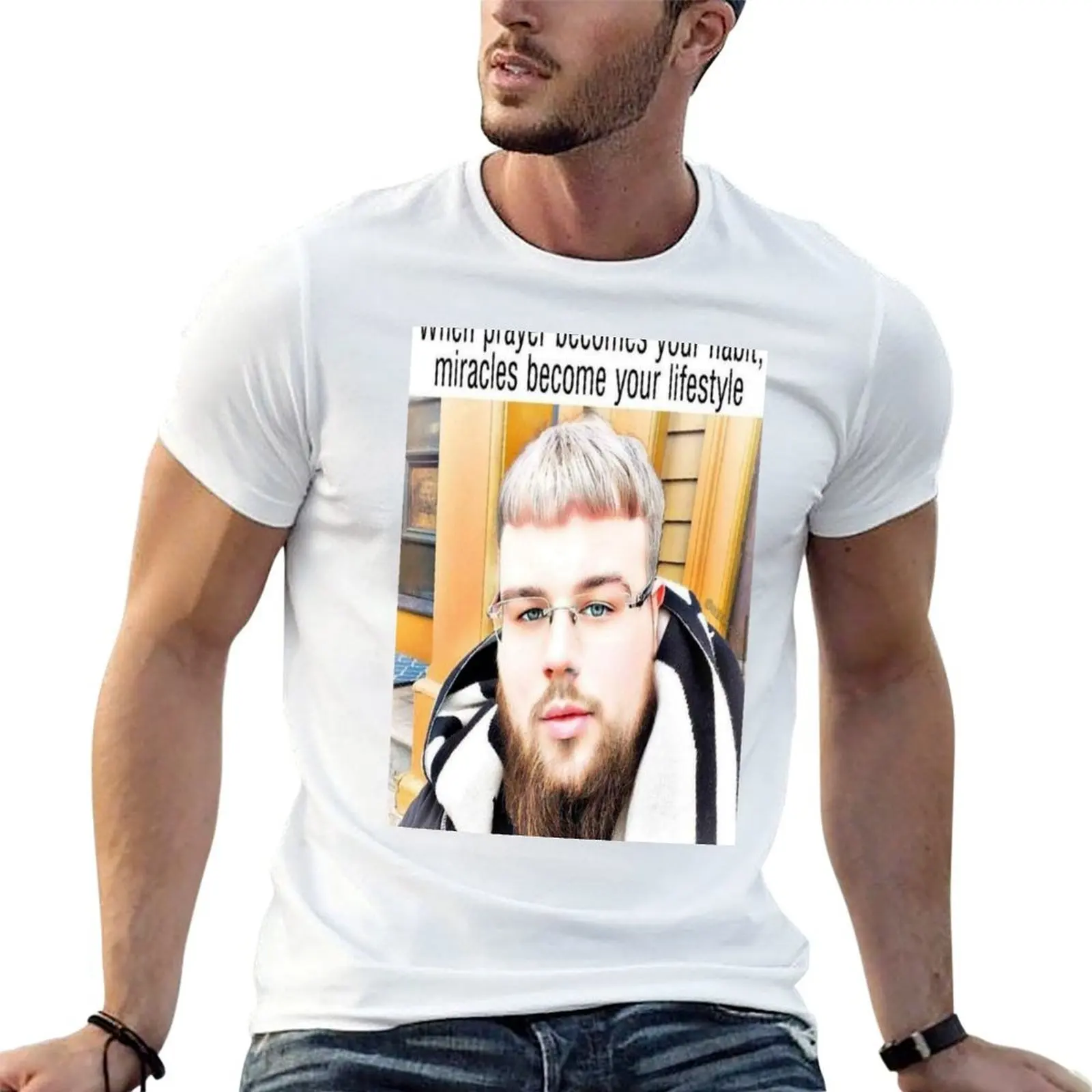 (joeyy) quand la prière devient votre habitude, les miracles deviennent votre mode de vie T-Shirt Grande taille T-shirt pour usage quotidien