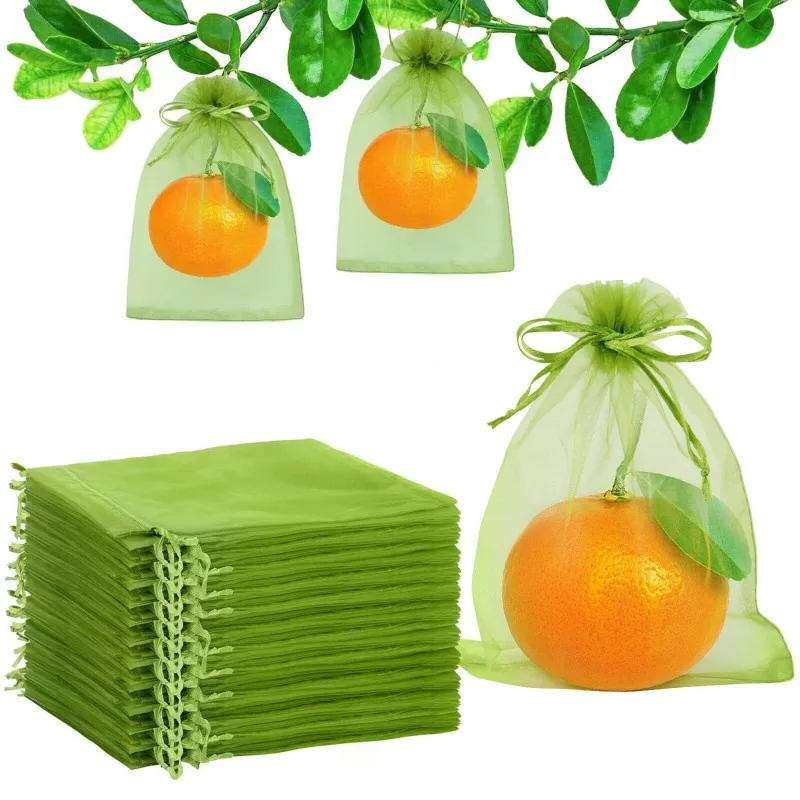 50 Pcs Grapes Fruit Protection Bags Pest Control Anti-Bird Garden Netting Bags Mesh Agricultural Tree Garden Bags