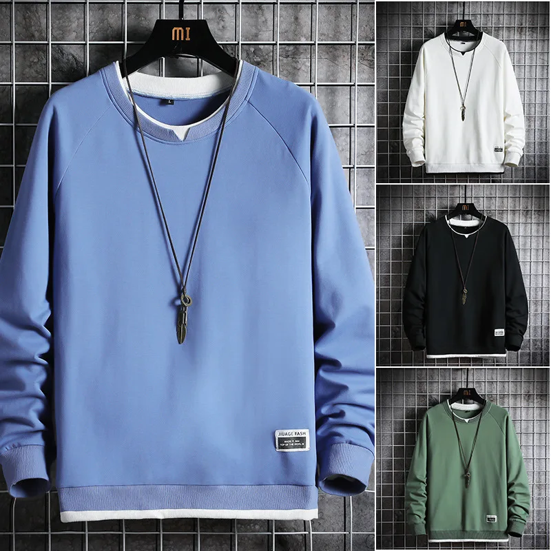 

Autumn Men's Sweater New Loose O-Neck Sweatshirt Sports Style Casual INS Pullover Match Base Layer Top