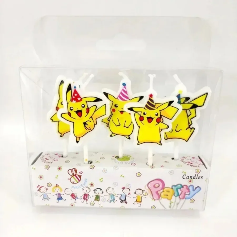 Nowy Pokemon Pikachu Anime Świeca Kawaii Pikachu Kreskówka Świeca Urodzinowa Dekoracja Tortu Akcesoria Imprezowe Z Pudełkiem Zabawka Prezenty