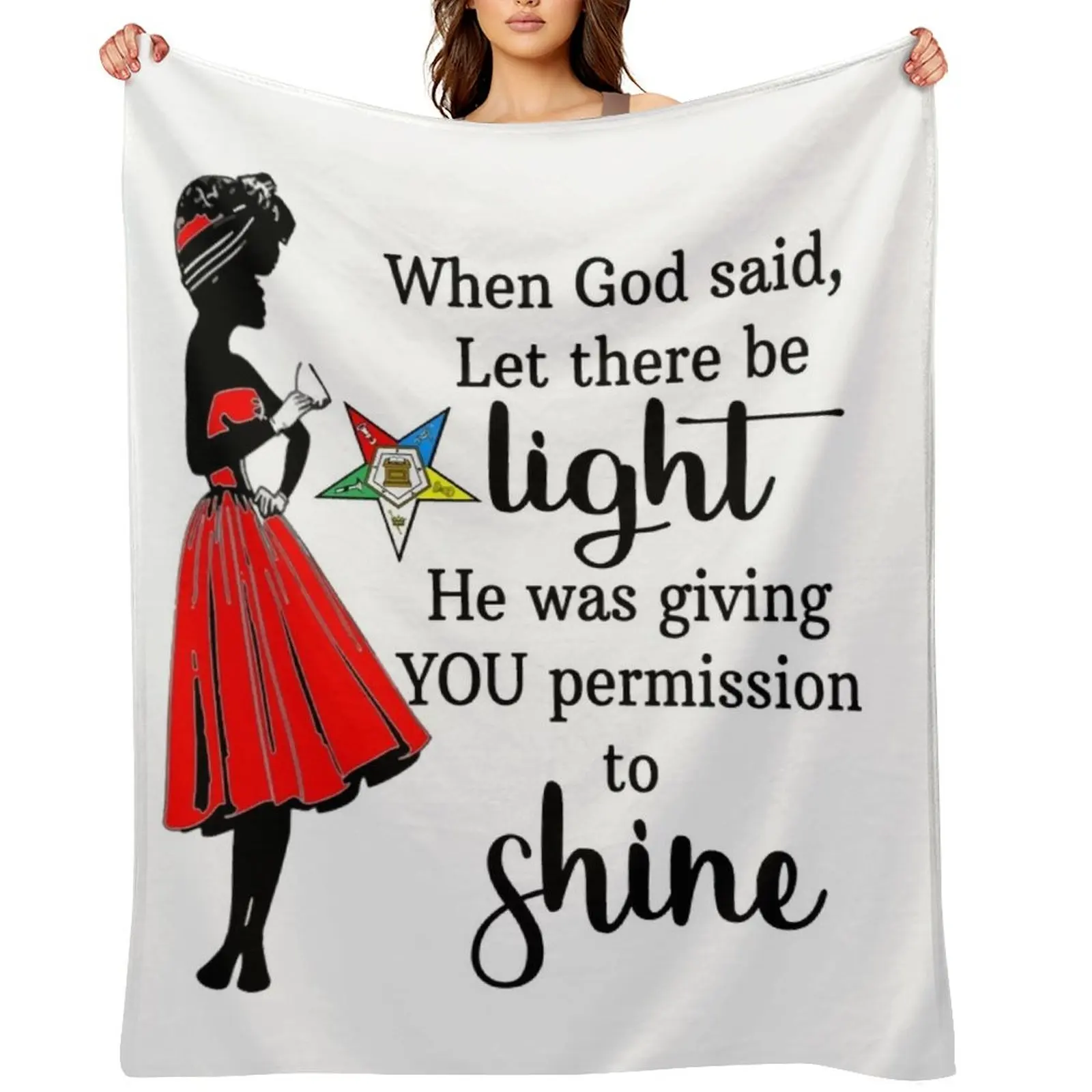 

OES Order Of The Eastern Star Logo Shine Freemason Throw Blanket Sofa Throw Comforter Polar Blankets