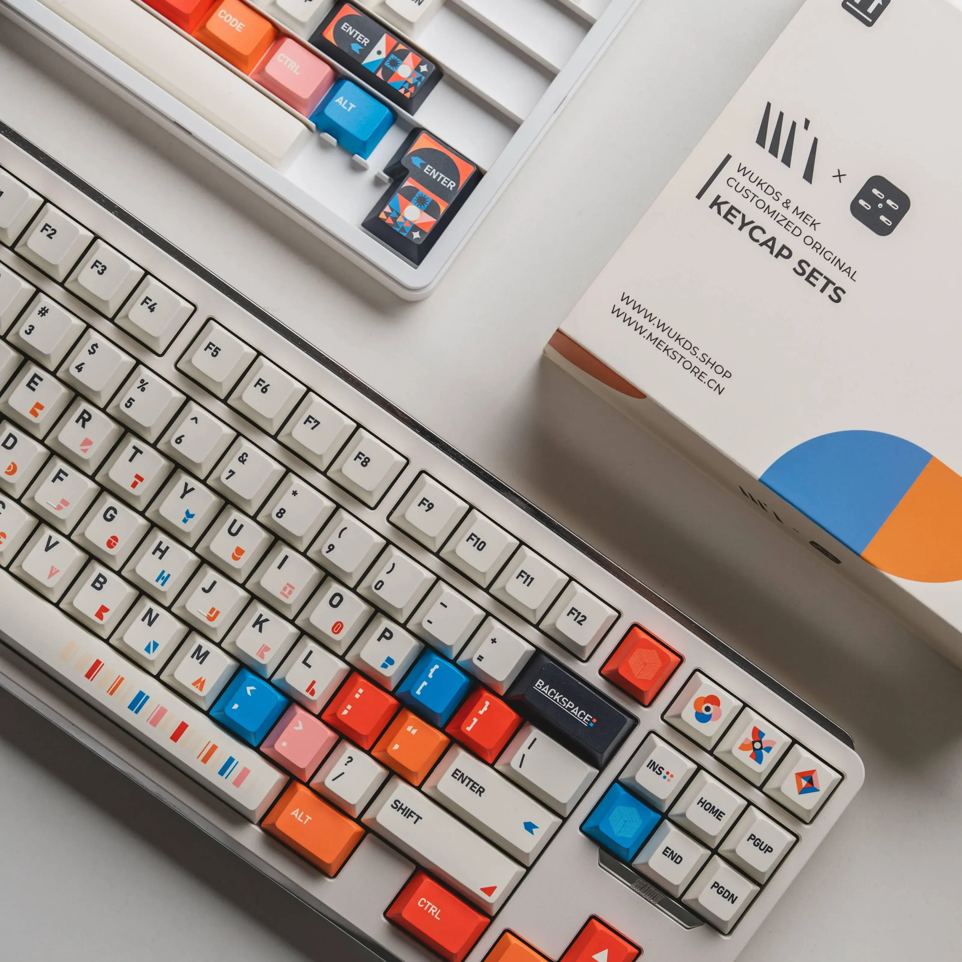 Mek Wukds Geometry Theme Mechanical Keyboard Keycaps  PBT Full Thermal Sublimation Keycap Customized Gaming Keyboard Accessories