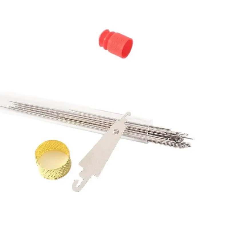 Big Eye Sewing Needles Set Steel Hand With Thread Thimble Threader Scissor: For Embroidery DIY Craft Clothes Repair Kit view 3