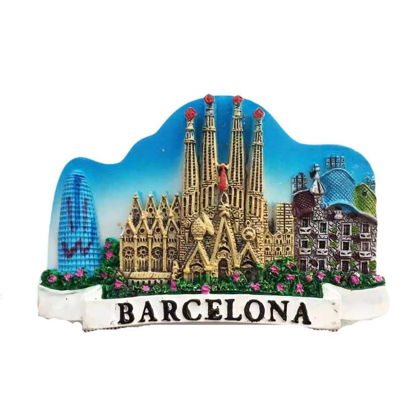 Barcelona Fridge Magnets Columbus Granada Ibiza Sevilia Maalaga Souvenir Refrigerator Magnets Stickers Home Kitchen Decor