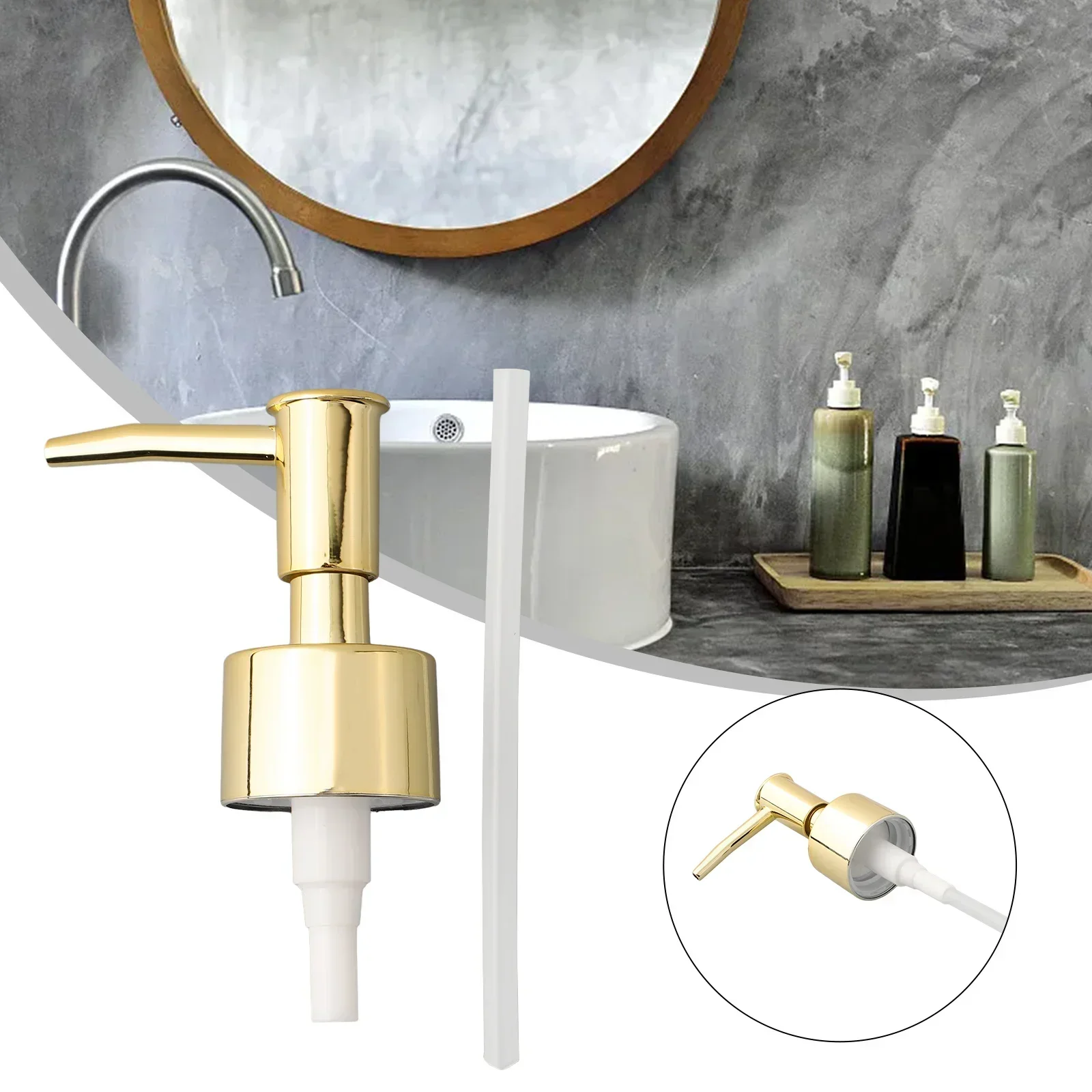 Gold Silver Soap Dispenser Pump Head Press Pump Head Plastic Lotion Bottle Pump Head Hand Soap Press Head For 28/400 Thread