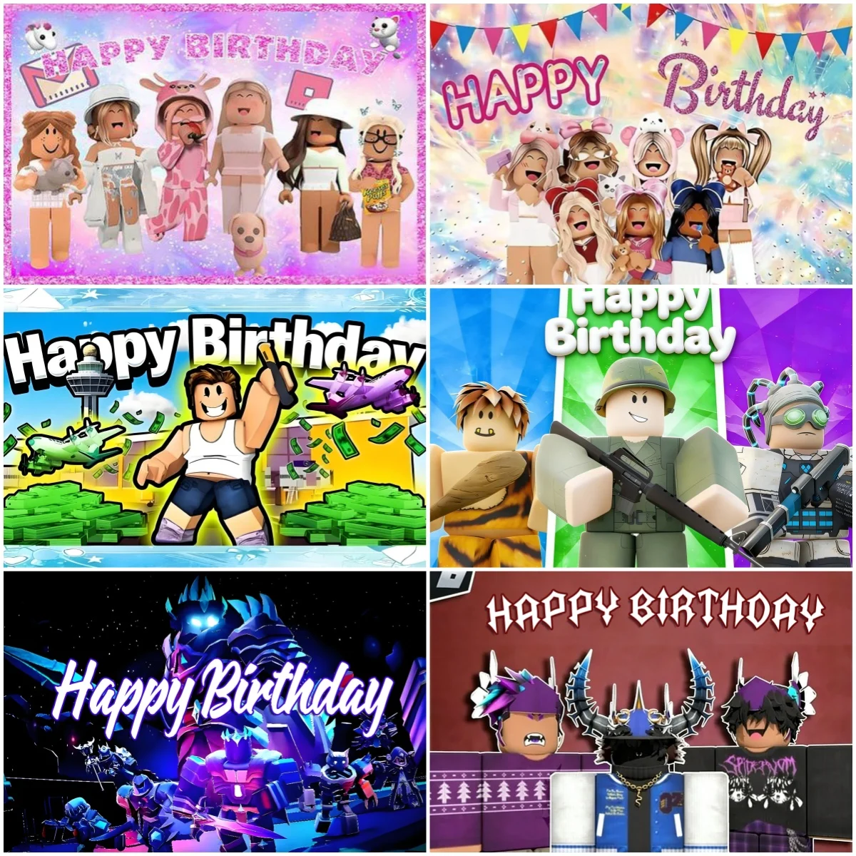 

Cartoon Roblox Children Birthday Party Decoration Backdrop Robot Game Background Boys Girls Photo Supplies Baby Shower Banner