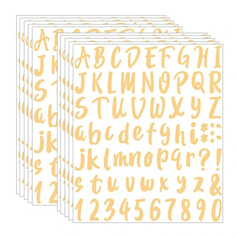 10 Sheets Vinyl Letters Numbers Kit Self Adhesive Letter Stickers Waterproof Mailbox Numbers Sticker