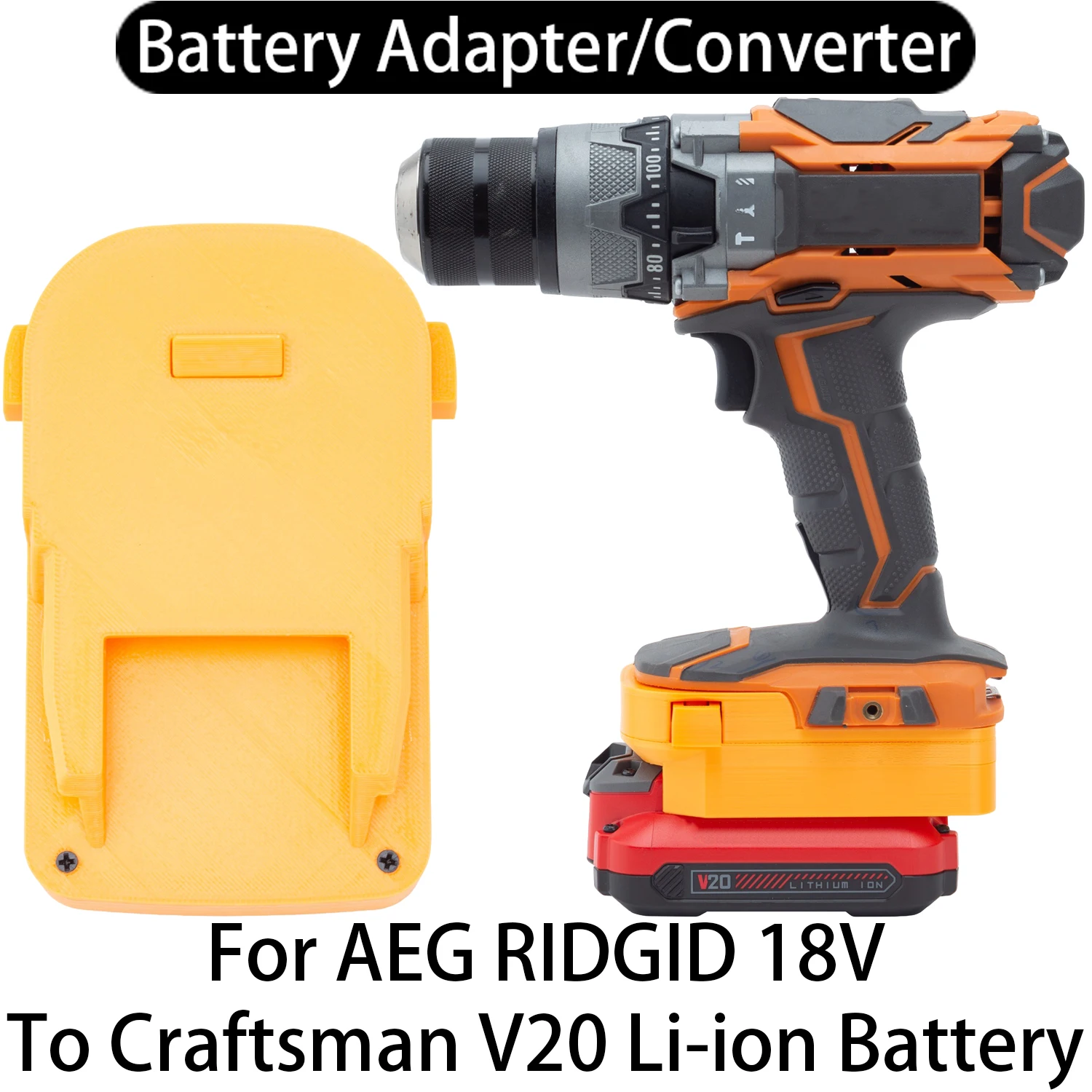 Battery Adapter Converter For AEG RIDGID 18V Li-ion Tools To Craftsman V20 Li-ion Battery Adapter Converter Accessory CMCB202