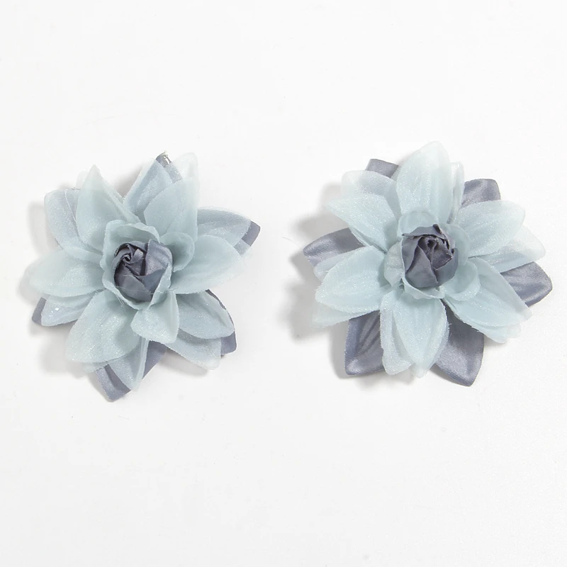 Flores de tela para niña, accesorios para el cabello de gasa de Boutique para diademas, accesorios para la cabeza, 6,3 CM, 2,5 pulgadas, 50 Uds.