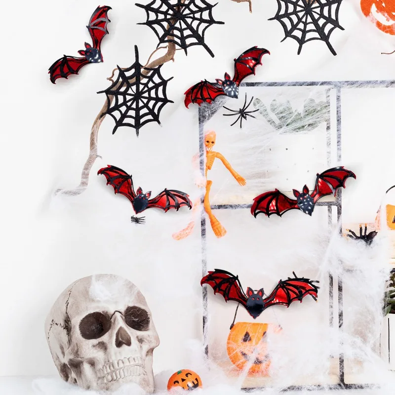 12 Stück 15 cm Halloween 3D Hohlfledermaus Wandaufkleber Schwarze Fledermaus Aufkleber Raumdekoration Party DIY Aufkleber Halloween Horror Fledermäuse abnehmbar – Detail 5