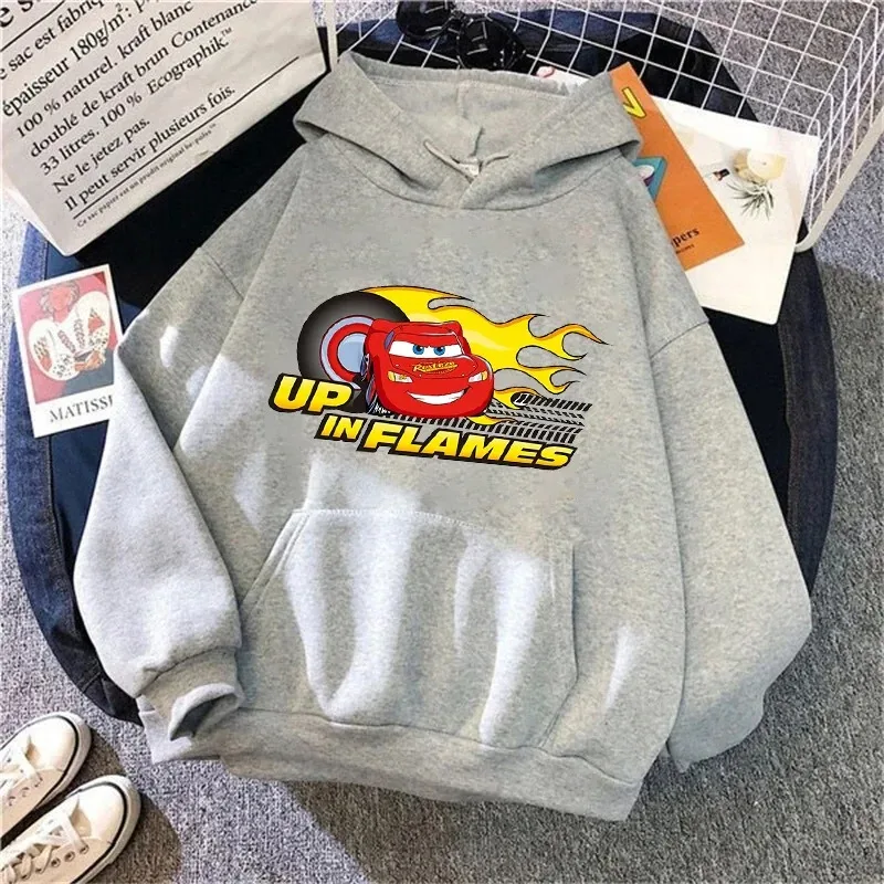 Cartoon Cars Lightning McQueen Hoodies Women Vintage Jasmine Kawaii Pullover Clothes Harajuku Casual Versatile Sweatshirt Tops