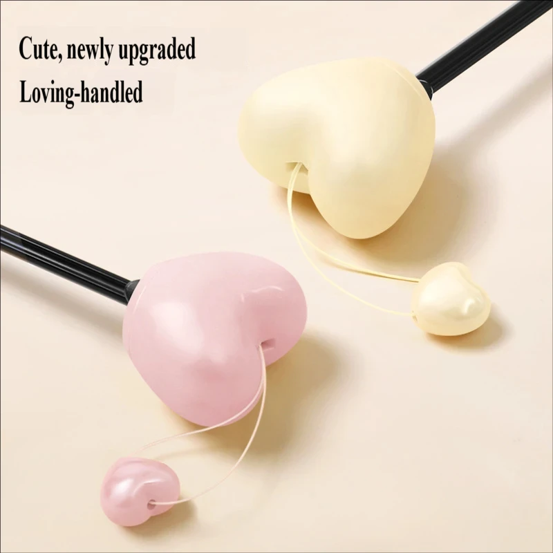5-Fold Cute Pocket Umbrella, Heart-shaped Handle, UV Protection, Sun & Rain Dual-use Parasol for Women