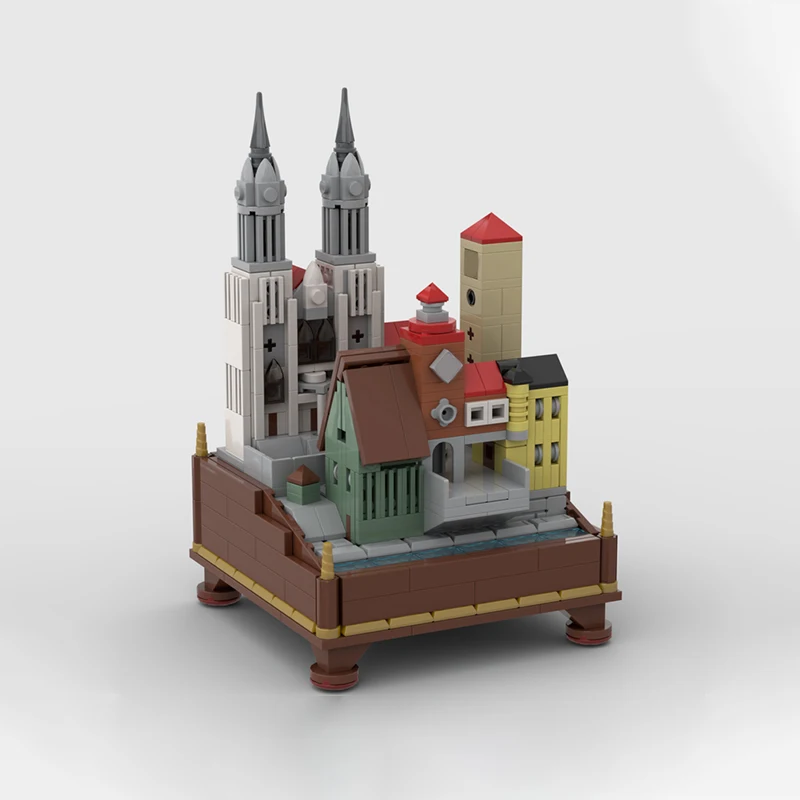 Modello Regensburg Old Town da 622 pezzi compatibile, ideale per gli appassionati di paesaggi urbani