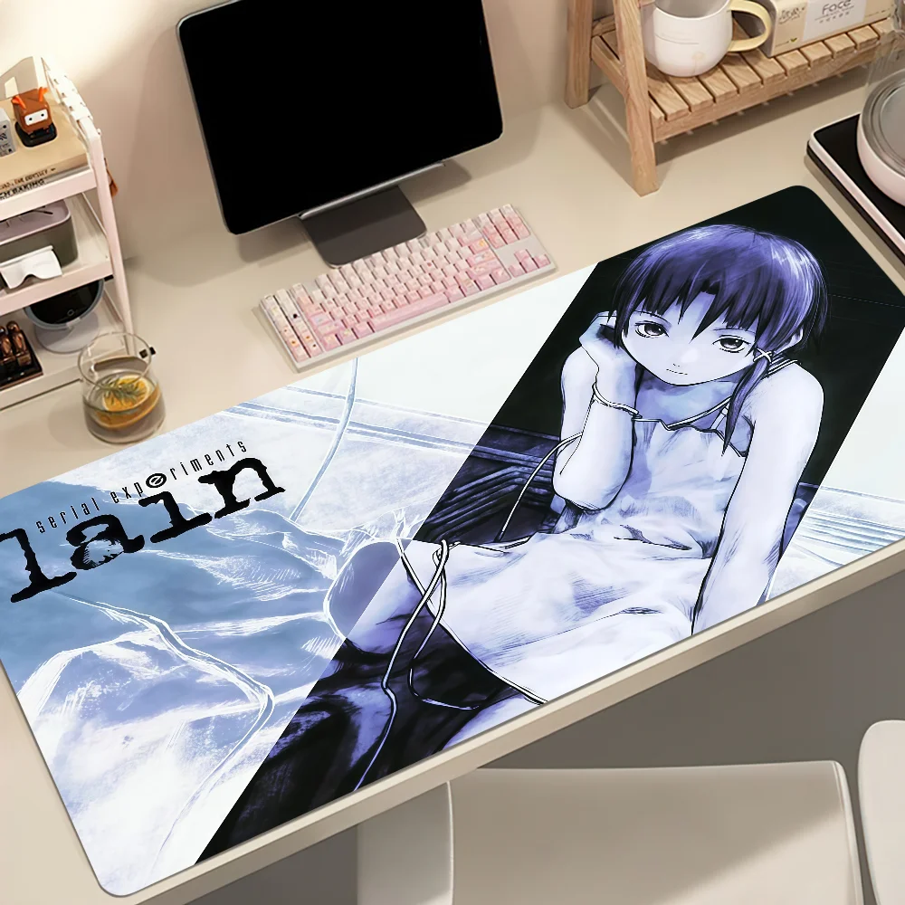 Serial E-Experiments Lain Mouse Pad Large Non-slip Lockedge Desktop Computer Desk Mat Keyboard MousePad Office Gamer Student
