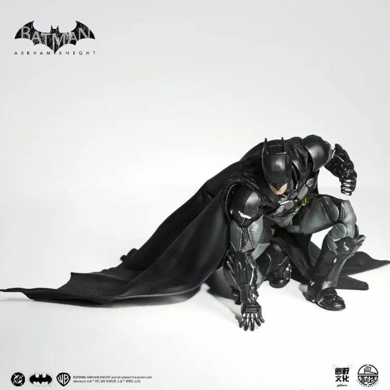 Batman Arkham Knight Action Figure 6 Inches Cloth Cape Movable Joints Interchangeable Parts with Base Stand Premium Gifts view 5