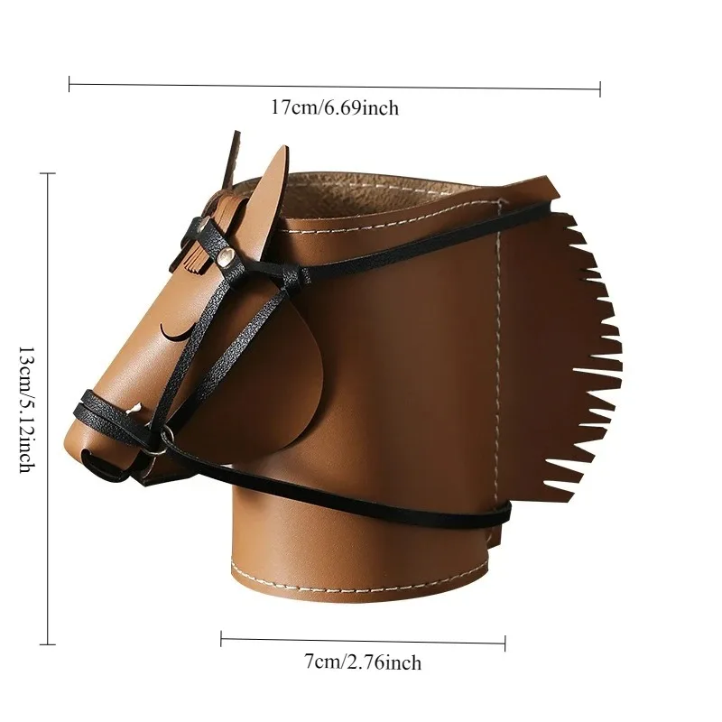 Luxury Leather Horse-head Storage Box – Decorative Desk Accessory for The Living Room or Study Make Up Organizer Organizer Box