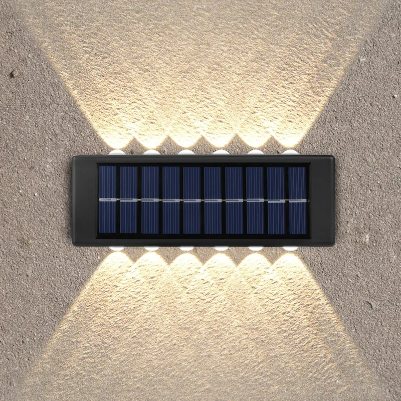 Luces solares LED para exteriores, lámpara de pared impermeable, iluminación hacia arriba y hacia abajo, lámparas alimentadas por energía Solar, decoración de jardín, valla, patio, luz Solar