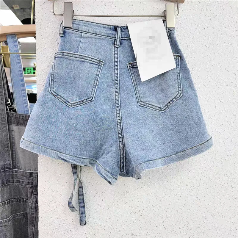 Korean-style Irregular Multi-pocket Design Cargo Shorts, Women's 2025 Summer New Loose Street Personality Lace-up Denim Culottes