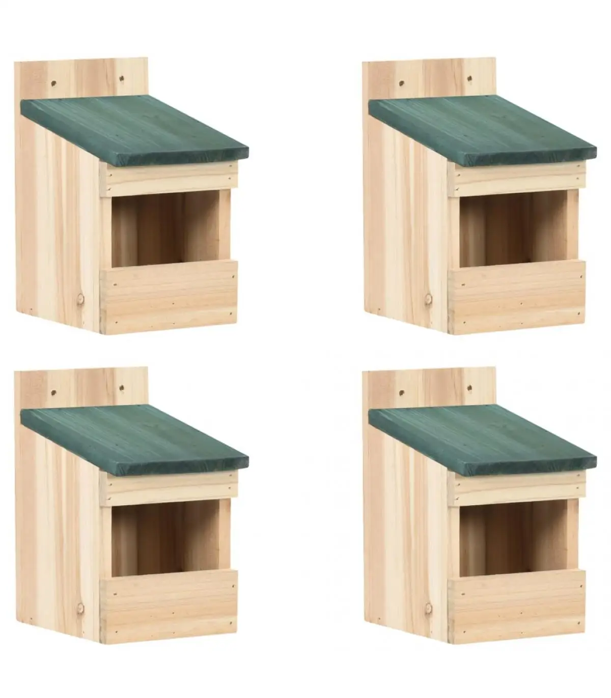 Birdhouse birdhouses 4 PCs fir wood 12x16x20 cm