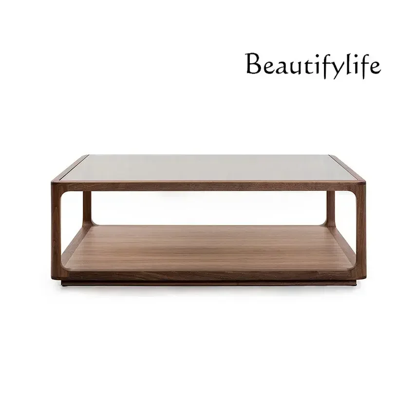 

zL North American black walnut square handed down coffee table solid wood combination tenon and mortise style living room furnit