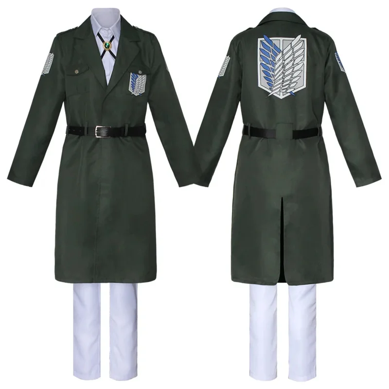 Eren Levi Titans Attack Costume for Men and Women, Shingeki No Kyojin Examination Legion Soldier Jacket, Windproof Uniform Coat