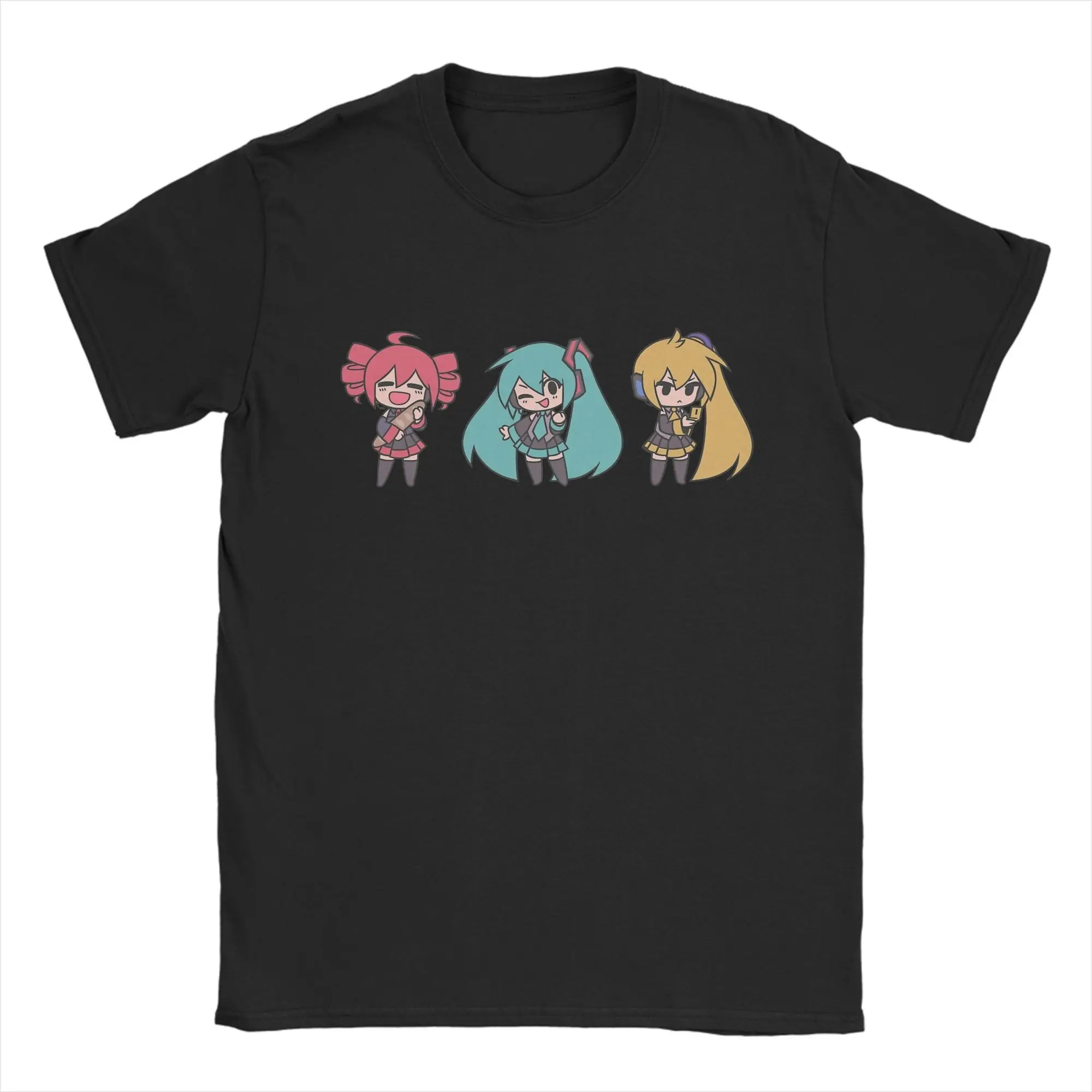 カサネ・テト--vocaloid-triple-baka-chibis-tシャツ男性綿服ノベルティラウンドネック半袖