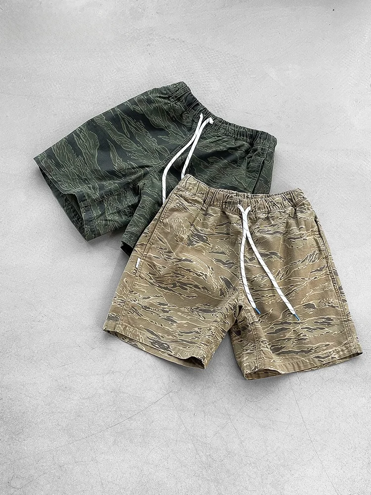 

Ретро американский камуфляж orts, мужская летняя модная брендовая рабочая одежда с талией, винтажные повседневные свободные прямые брюки пять четвертей