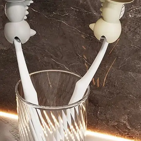 

Tooth Brush Cover Caps Stand Cute Standing Portable Travel Toothbrush Head Cover Cute Dinosaur Shape Silicone Suction Cup