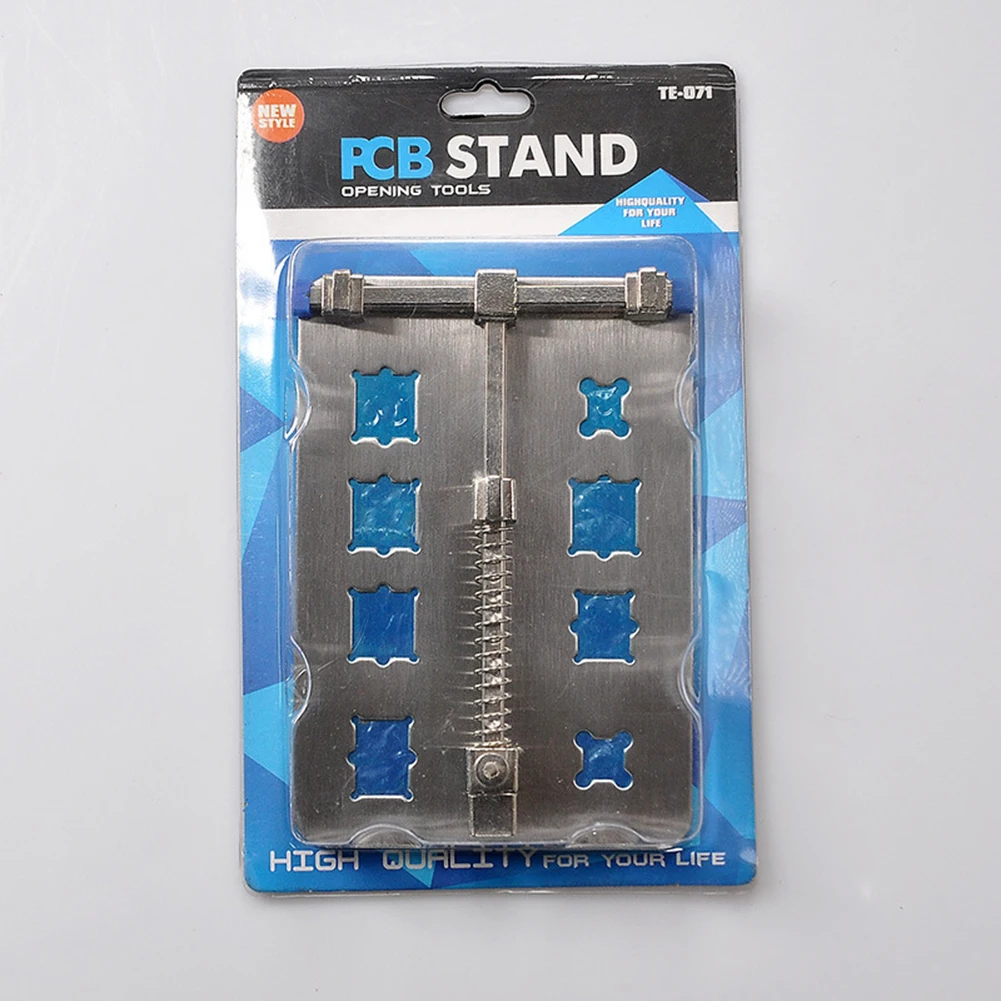 Supporto per circuito stampato supporto per circuito 120x80mm Pad antiscivolo rimozione colla scanalatura piattaforma di saldatura acciaio inossidabile nuovo