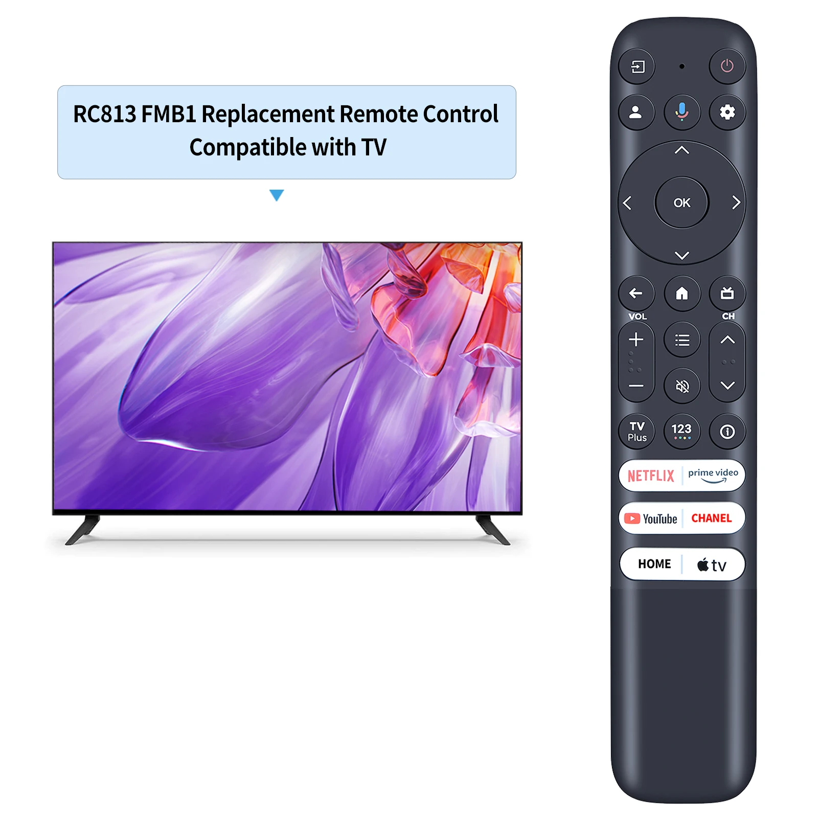 Remote Control RC813 FMB1 Baru Untuk TCL 55R646 75S546 65S546 65R646 tanpa Suara