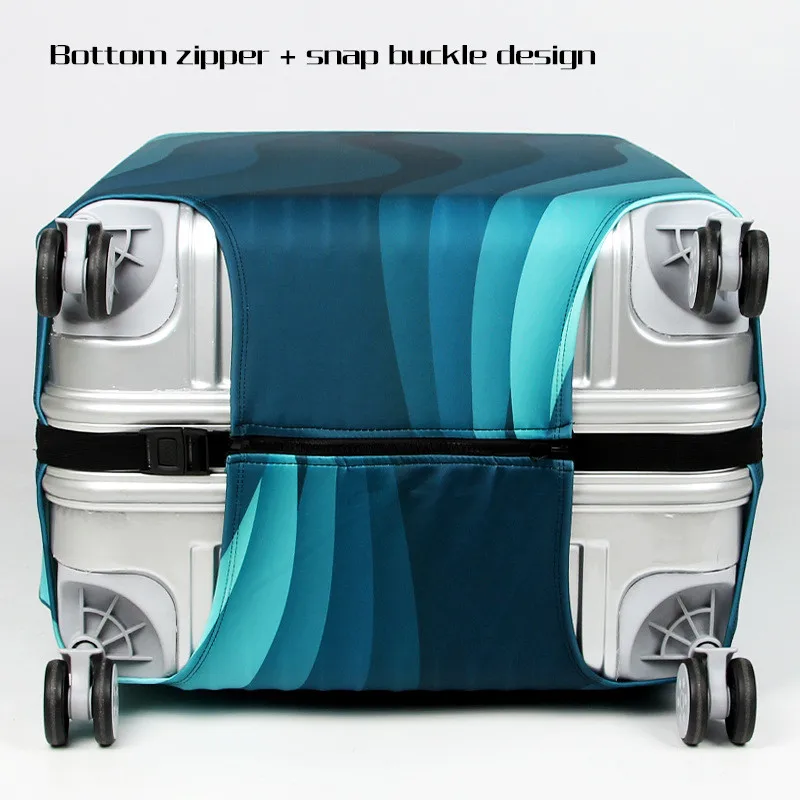 World Attractions Pattern Luggage Cover Thicken Elastic Suitcase Protective Sleeve Washable Waterproof Shield Apply To 18-32inch