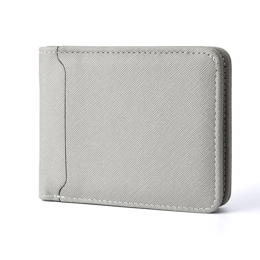 

Короткий кошелек для отдыха и бизнеса из искусственной кожи, держатель для карт большой емкости, однотонный, с несколькими слотами для карт, мужской кошелек для удостоверения личности, банковская карта