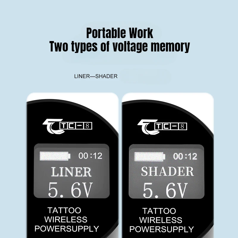 TC-8 Large Capacity Wireless Tattoo Power Supply Rechargeable Battery 1700mAh Mini Mobile Tattoo Power Supply RCA Interface