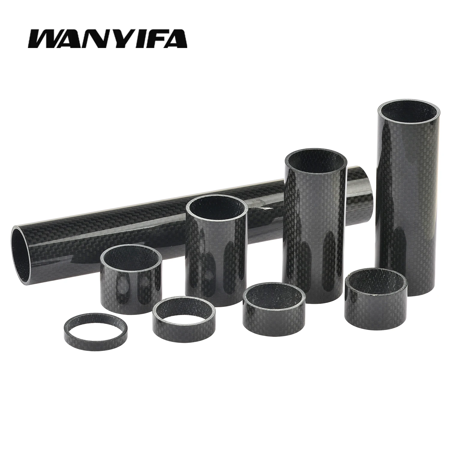 Wanyifa-Arruela de carbono de fone de ouvido de bicicleta, espaçadores para bicicleta, 1-1/8 \