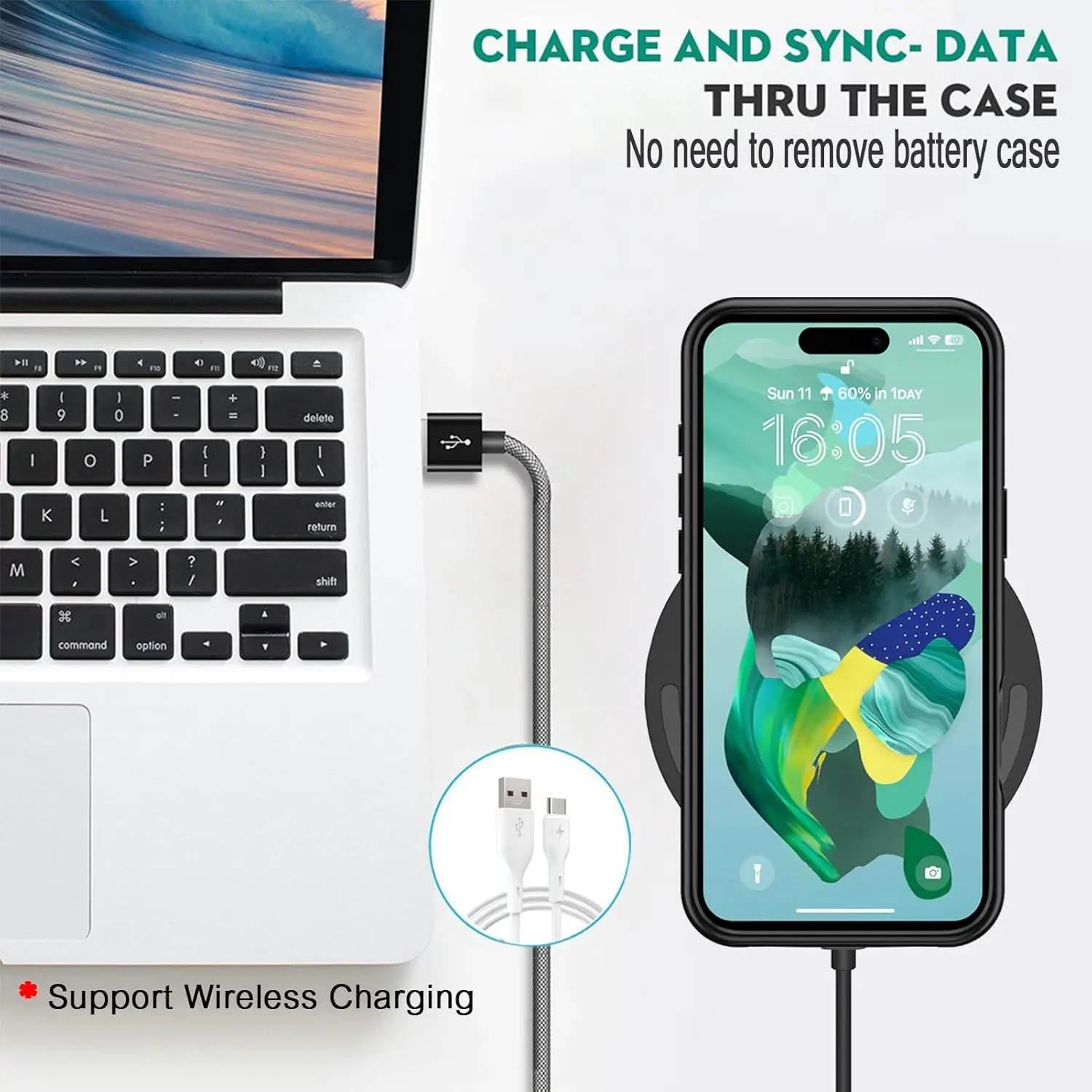 Cargador inalámbrico de batería de 10000mAh para múltiples modelos de iPhone