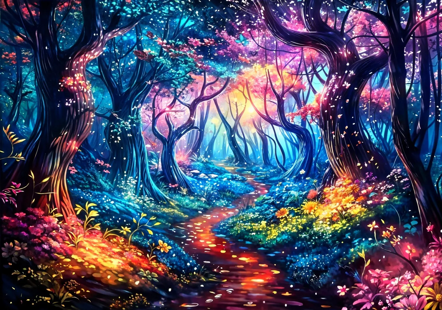 Fondos de luz de flores de bosque encantado de jungla mágica de dibujos animados fondos de estudio de fotografía para niños