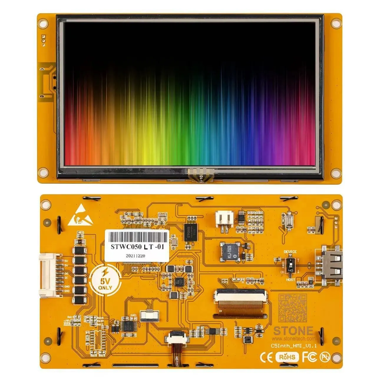 

STONE 5"Industry Series HMI Resistive Touch Display Module Free Simulator Debug Support Assignment Operator