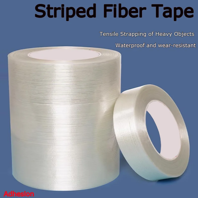 

Striped fiberglass tape, high-adhesion single-sided adhesive, used for securing lithium battery assembly, resistant to wear, sui