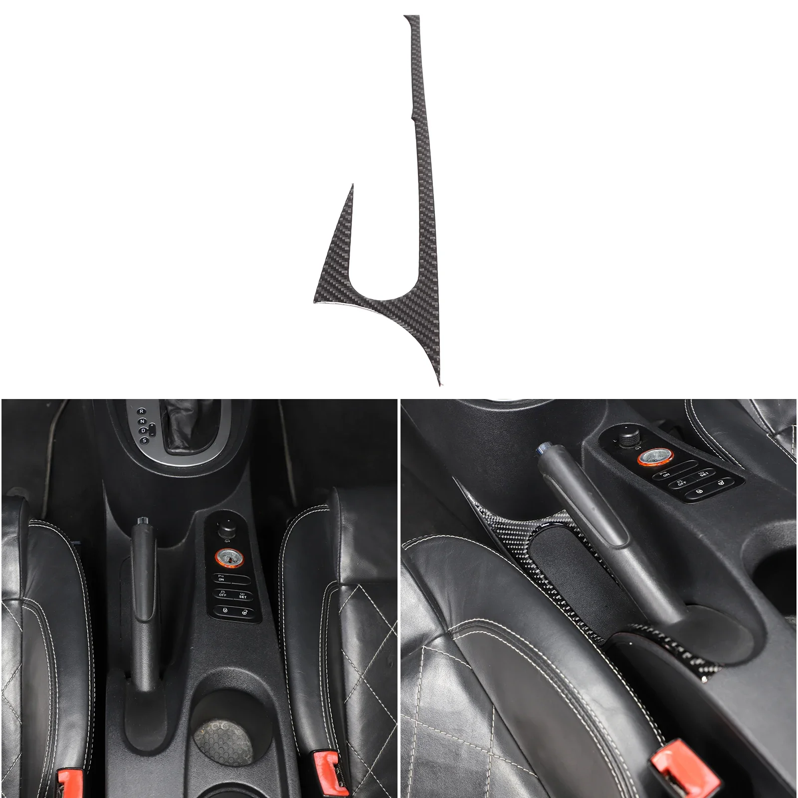 

For Seat leon 2008-2012 soft carbon fiber car styling car Handbrake Base Frame Panel cover sticker car interior accessories