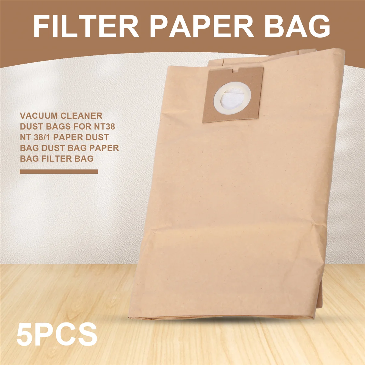 Bolsas de polvo para aspiradora populares para Karcher NT38 NT 38/1, bolsa de papel para polvo, bolsa de filtro